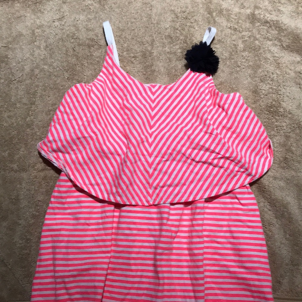 Orange/white striped dress